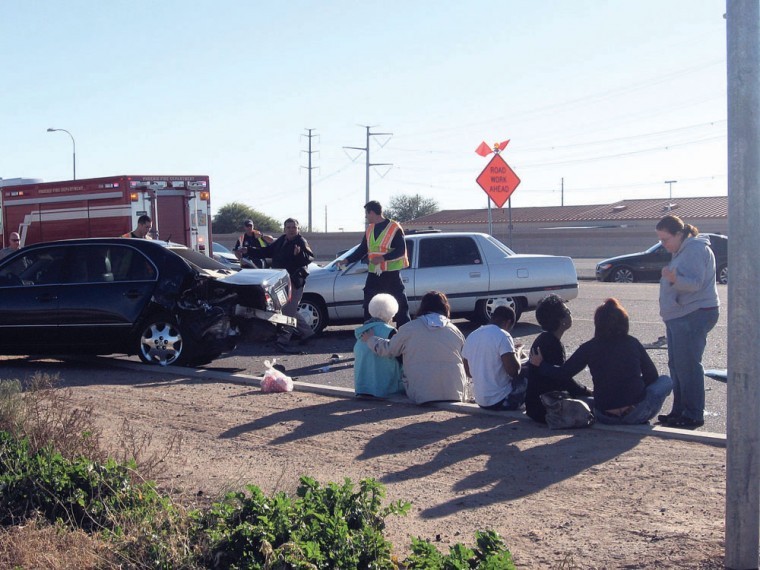 Car collision on Pecos Road